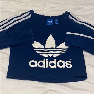 Adidas cropped blue shirt!